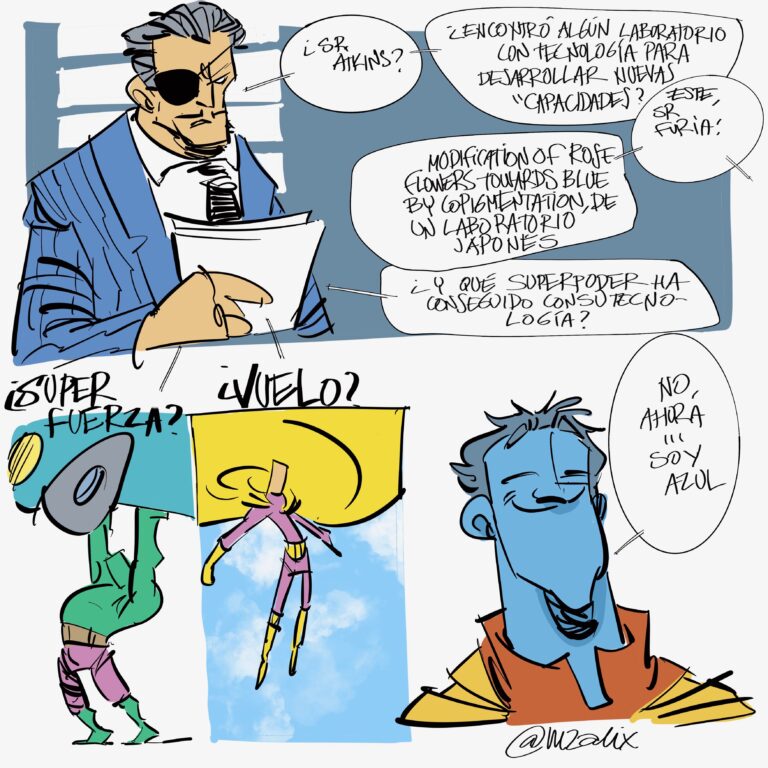 viñeta rosas azules